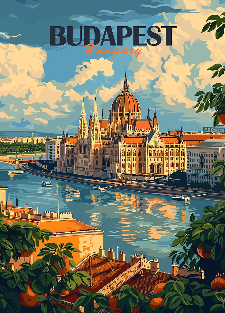 Budapest Travel Poster metal poster artwork